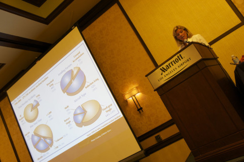 Elizabeth presenting scientific paper at professional conference