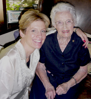Elizabeth with her late grandmother Catherine Greer