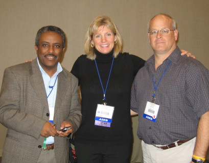 (L to R) Dr. Belay Demoz of Howard University, Elizabeth, and Edward Teets Jr. from NASA